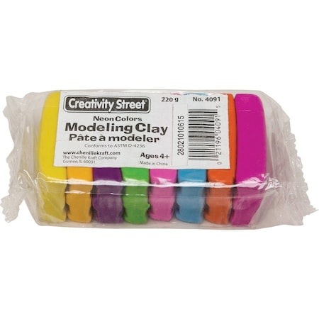 The Chenille Kraft Co Chenille Kraft Modeling Clay Assortment, 27 1/2g each Assorted Neon, 220 g 4091