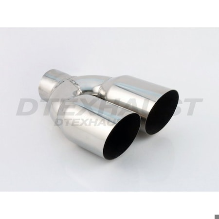 Different Trends DUAL ANGLE CUT SS EXHAUST TIP 2.50IN ID / 3.50IN OD DT-25088DL