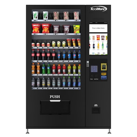 Koolmore Refrigerated Snack and Drink Vending Machine w/ 60Slots, Touch Screen w/ CC Reader, Bill Acceptor KM-VMRT-50-BR