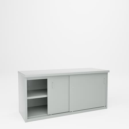 Pucel Cabinet Workbench with Shelf & Door, 72 in W x 28 in D x 34 in H, Gray CS-2872-SD