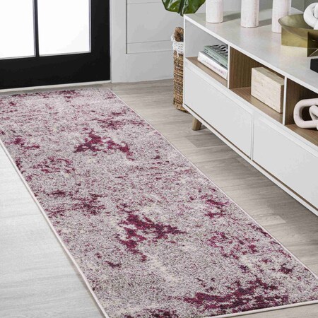 Jonathan Y Contemporary Pop Modern Abstract Vintage Faded Maroon/Gray 2 ft. x 8 ft. Runner Rug CTP103B-28