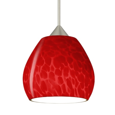 Besa Lighting Besa Tay Tay Pendant, Red Cloud, Satin Nickel Finish, 1x 5W LED 1XT-5605RC-LED-SN