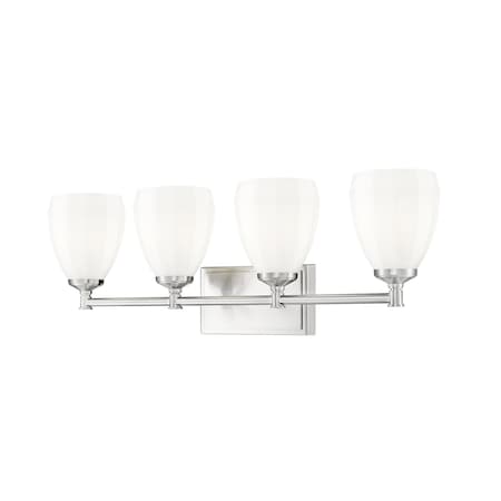 Z-Lite Oren 4-Light Vanity, 31 in W, Brushed Nickel 7004-4V-BN