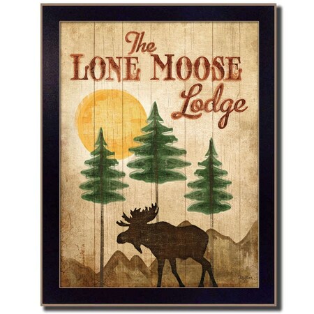 Homeroots Lone Moose 2 Black Framed Print Wall Art 405450