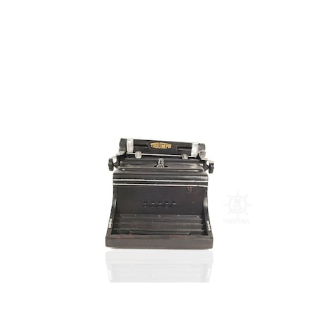 Homeroots 9" Black Metal German Replica Typewriter Tabletop Sculpture 401170