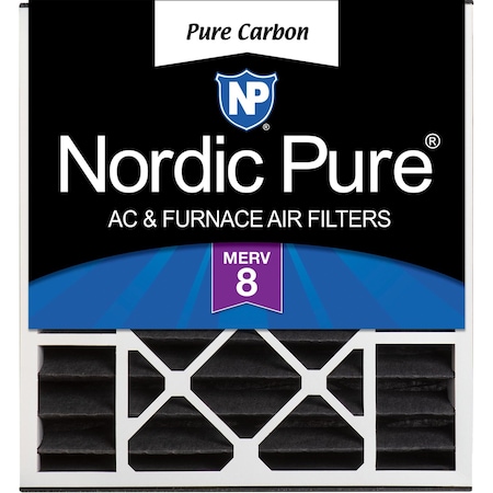 Nordic Pure 20x20x5 Pure Carbon Pleated Air Filter, High Capacity, MERV 8 20x20x5ABPCP-1