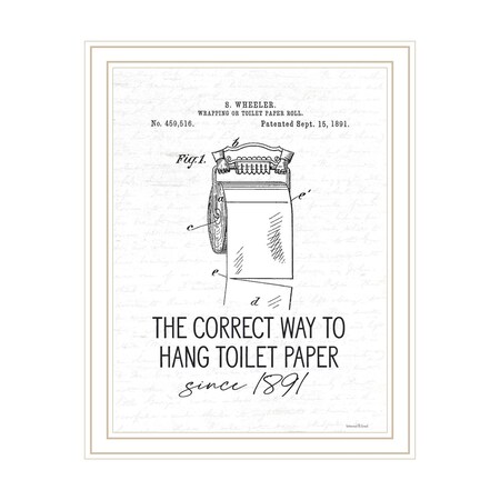 Homeroots Correct Way to Hang Toilet Paper White Framed Print Bathroom Wall Art 530091