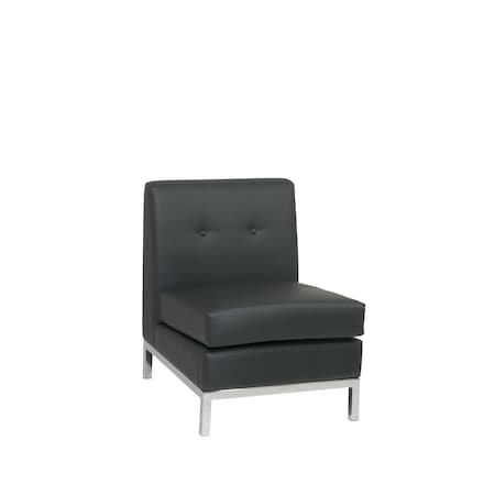 Osp Home Furnishings Wall Street Armless Chair, Black WST51N-B18