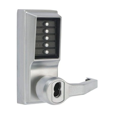 Simplex Kaba Right Hand Mechanical Pushbutton Lever Lock Combination; Privacy; and Key Override; LR1076S26D