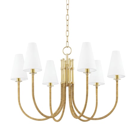 Hudson Valley Lighting Ripley 6 Light Chandelier 31.75 In. Aged Brass 8732-AGB