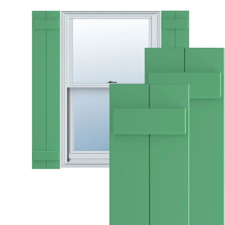 Ekena Millwork True Fit PVC, Two Board Joined Board-n-Batten Shutters, Lilly Pads, 10 3/4W x 31H, PR TFP101BBF11X031LP