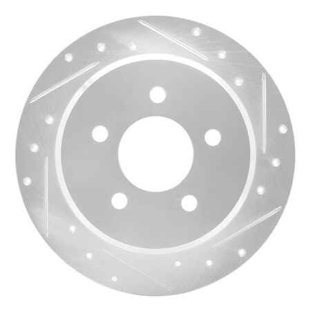 Dynamic Friction Co DFC Brake Rotor - Drilled and Slotted - Silver 631-54142R