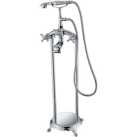 Anzzi Suni 3-Handle Claw Foot Tub Faucet with Hand Shower in Polished Chrome FS-AZ0052CHR