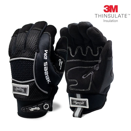 Dex Savior Lined Deer Skin, Black Suede Deerskin, 3M Thinsulate Lined, Black L MG295BK L