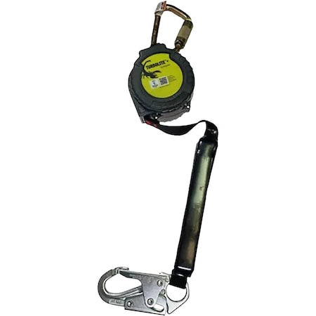 Miller Single Web Personal Fall Limiter with Aluminum Carabiner and Aluminum Locking Snap Hook MTL-OHS1-07/9FT