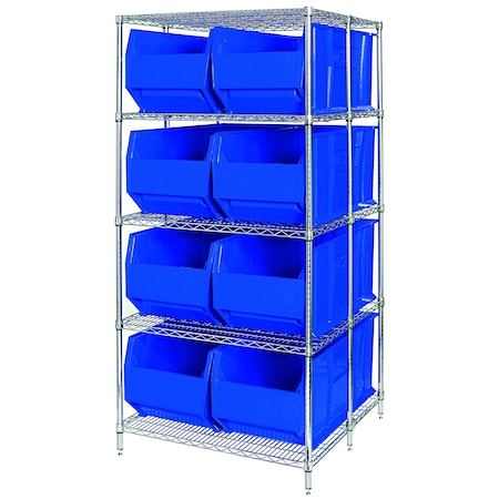 Quantum Storage Systems 21X36 STARTER / ADDON WITH BINS BLUE WRA86-2136C-166BL