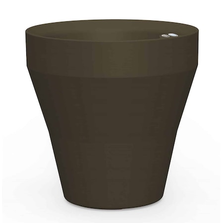 Crescent Garden TruDrop Rim Modern Self Watering Planter, 18"W, Old Bronze A604514