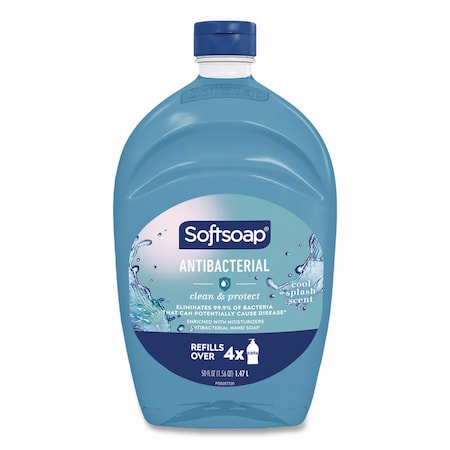 Softsoap Antibacterial Liquid Hand Soap Refill, Cool Splash, 50 oz Bottle 61031016EA