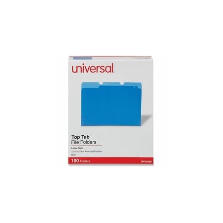 Universal File Folders, Blue; Light Blue, 100PK UNV10501