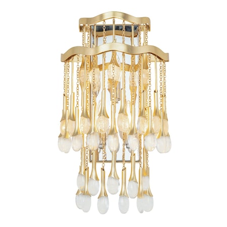 Corbett Lighting Kiara 3 Light Wall Sconce 12 In. Gold Leaf 286-13