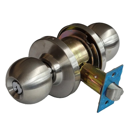Ecs Hardware Commercial Door Knob Set, 2-3/4 Standard Backest, Satin Chrome, Storeroom, Grade 2 ECSH-CDK201-SS-ST