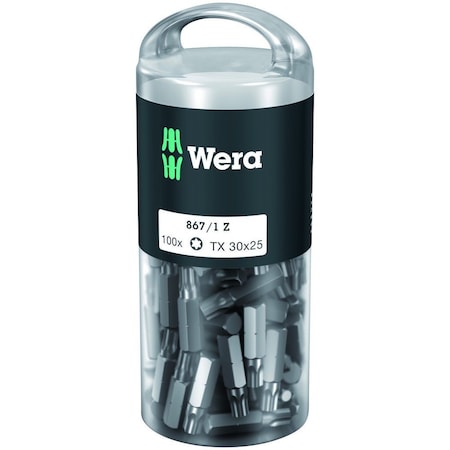 Wera 867/1 TORX DIY 100, TX 30 x 25 mm, 100 pieces 5072451001