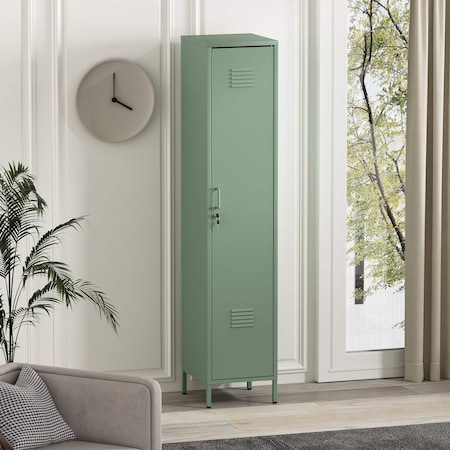 Manhattan Comfort Naomi 15in Single Locker Storage Cabinet in Green AF007-GR