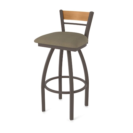 Holland Bar Stool Co Revelle 36in Swivel Extra Tall Bar Stool with Bronze Finish, Medium Back and Graph Cork Seat 881