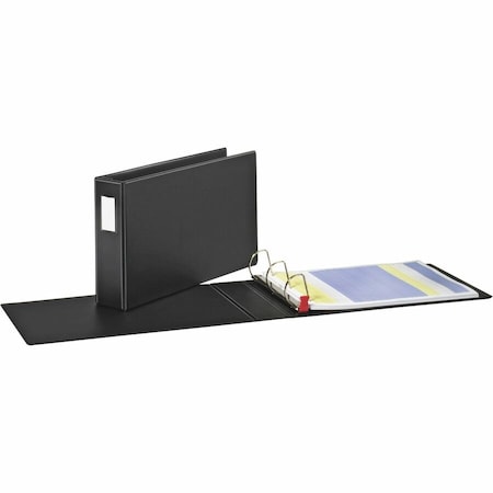 Cardinal Brands Cardinal Easy Open Tabloid 11" x 17" Locking Slant-D Ring Binder, 3", Black 12142