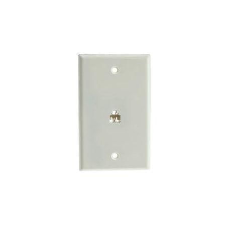 Cable Wholesale 2 Line Telephone Wall Plate, White, RJ11, 4 Conductor 300-204WH