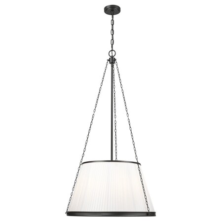 Z-Lite Madeline 6 Light Pendant, Matte Black/White, 24 In W x 44.75 In H 1954P24-MB