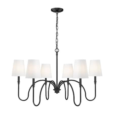 Z-Lite Jisele Matte Black 6 Light Chandelier 4505-6MB
