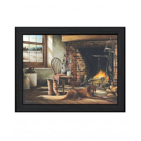 Homeroots His Morning Coffee 1 Black Framed Print Wall Art 407410