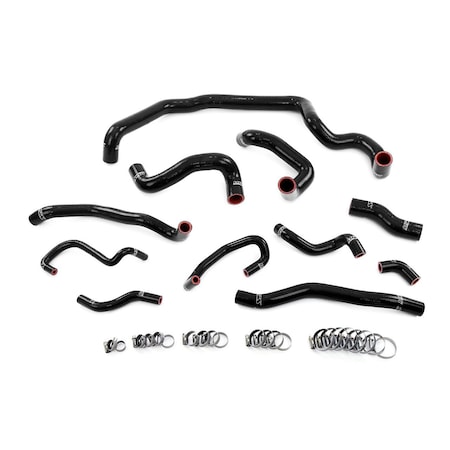 Hps Performance Reinforced Silicone Radiator, Heater, Water Pump, and Expansion Tank Coolant Hose Kit, Black,  57-1995-BLK