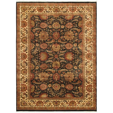 Pasargad Home Mogul Art Agra Collection Hand-Knotted Lambs Wool Area Rug, Red - 10 ft. 2 in. x 14 ft. 24478