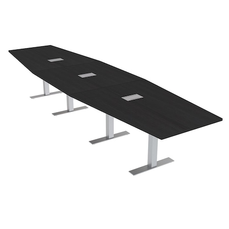 Skutchi Designs 16ft Hexagon Conference Table With Power | Harmony Series | 16 Person Meeting Room Table HAR-HEX.IR-48X192-T-U999ST19-ESIL