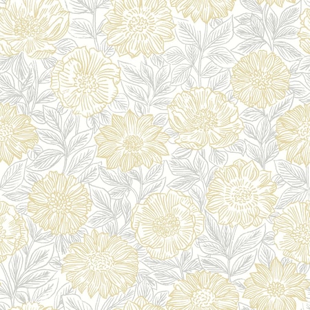 Chesapeake Faustin Yellow Floral Wallpaper 4072-70048