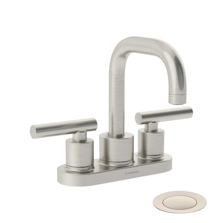 Symmons Dia 4 in. Centerset Two-Handle Bathroom Faucet with Push Pop Drain (1.0 GPM) SLC3512STNPP