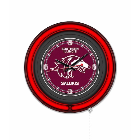 Holland Bar Stool Southern Illinois University 15 Double Neon Wall Clock Clk15BK