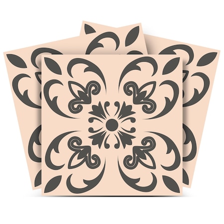 Homeroots 12" X 12" Charcoal Orchid Peel and Stick Removable Tiles 556441