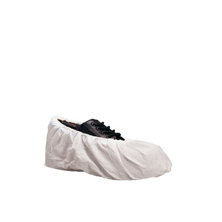 Keystone Safety Disposable Shoe Covers, Polypropylene, White, Slip Resistant Sole: Yes , L SC-SS-LRG-WHT