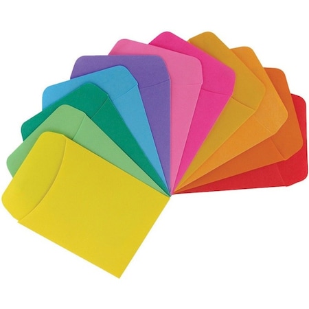 Hygloss Products Bright Library Pocket, Assorted Colors, PK300 15631