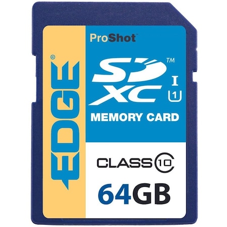 Edge Memory EDGE ProShot 64 GB Class 10/UHS-I (U1) SDXC - Lifetime Warranty PE229061
