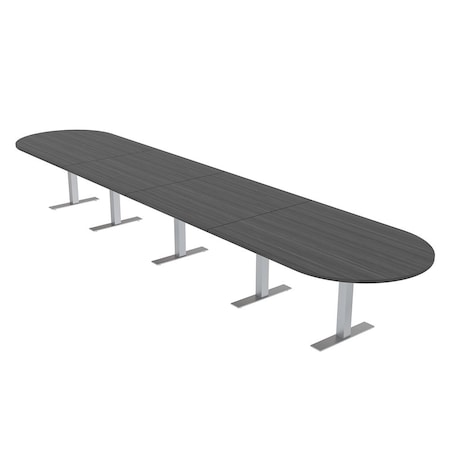 Skutchi Designs 18ft Conference Table With Power Unit | 18 Person Modular Racetrack Meeting Table | Harmony Series HAR-RAC-48X216-T-WA7949-NA
