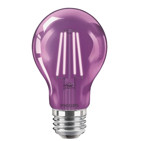 Signify Purple A19 Medium 4W Indoor/Outdoor LED Decorative Party Light Bulb 568881