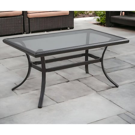 Homeroots 21" Black Metal Outdoor Coffee Table 535191
