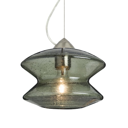 Besa Lighting Besa Zen Cable Pendant, Moss Bubble, Satin Nickel Finish, 1x 60W MAX E26 Base 1KX-ZENMS-SN