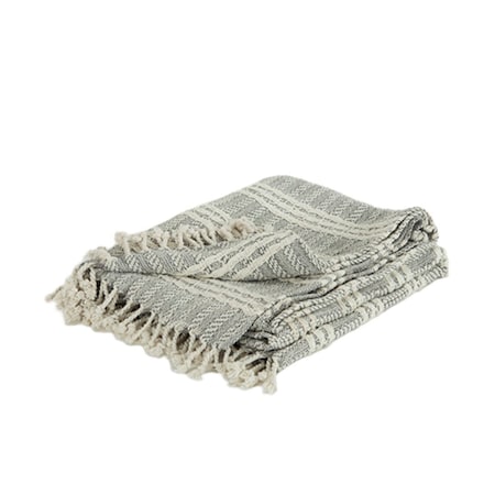 Homeroots Charcoal Woven 100% Cotton Throw Blanket 518794
