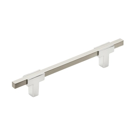 Amerock Urbanite 5-1/16 in 128 mm Center-to-Center Polished Chrome/Satin Nickel Cabinet Pull BP77812826G10