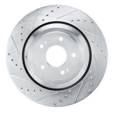 Dynamic Friction Co DFC Brake Rotor - Drilled and Slotted - Silver 631-10002L